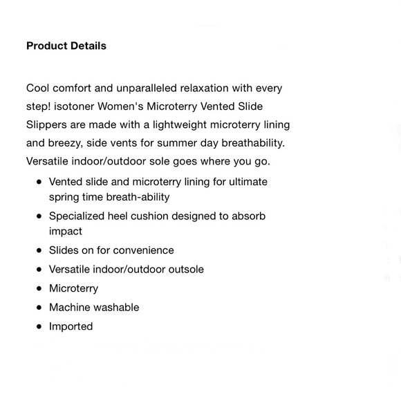 Isotoner Microterry Heel Cushioned Slide Slippers - Picture 4 of 4